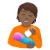 🧑🏾‍🍼 person feeding baby: medium-dark skin tone display on JoyPixels